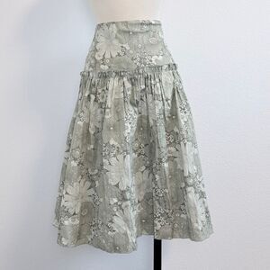 Dess USA Y2K Midi Peasant Skirt Floral Medium Ruffle Prairie